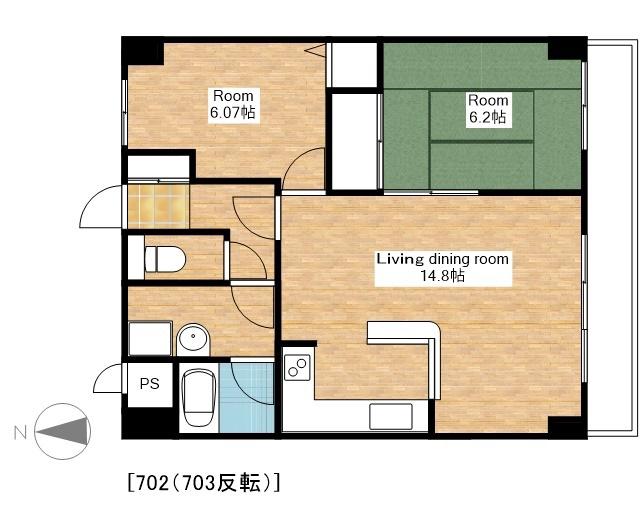 GREENRESIDENCE長浜(2LDK/6階)の間取り写真