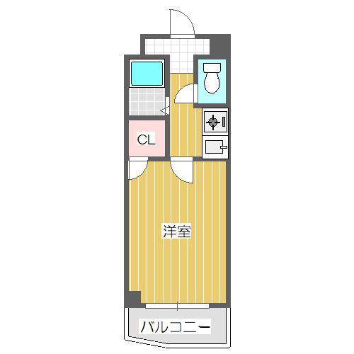 ラピス長柄橋(1K/9階)の間取り写真