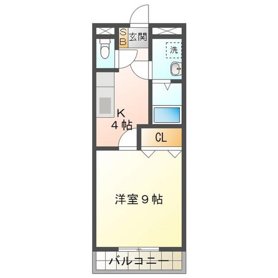 セントラル(1K/1階)の間取り写真