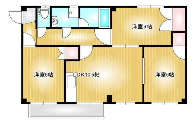 山長ビルA(3LDK/4階)の間取り写真