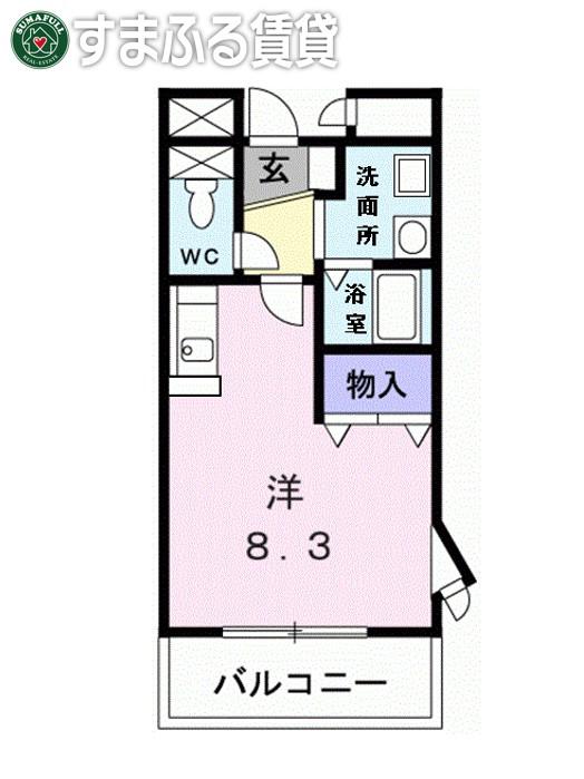 知立・イーストONE(ワンルーム/3階)の間取り写真