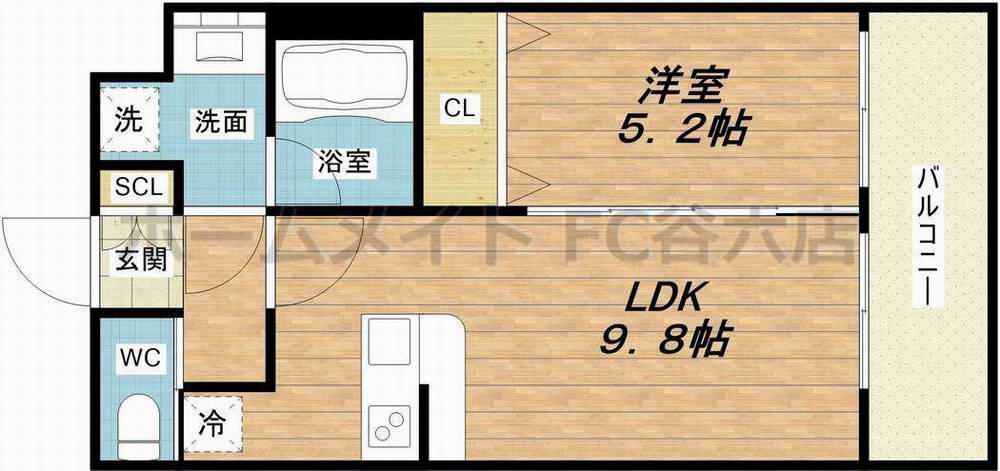 プレジオ十三(1LDK/2階)の間取り写真