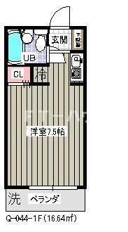 ローズアパート(ワンルーム/1階)の間取り写真