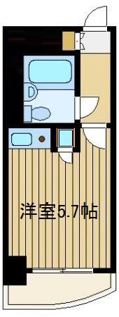 ライオンズマンション中村橋第3(ワンルーム/6階)の間取り写真