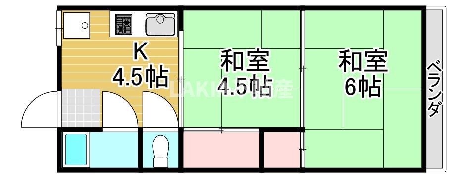 鈴木マンション(2DK/2階)の間取り写真