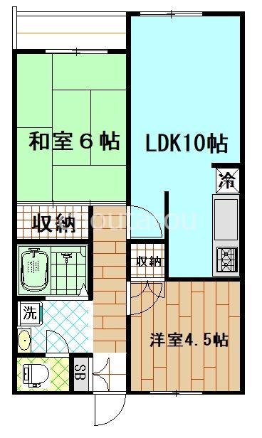 メゾンサニーベール(2LDK/2階)の間取り写真