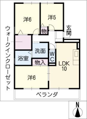 そなぎハイツ(3LDK/1階)の間取り写真