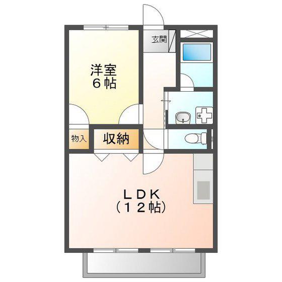 グランメールときわ(1LDK/2階)の間取り写真