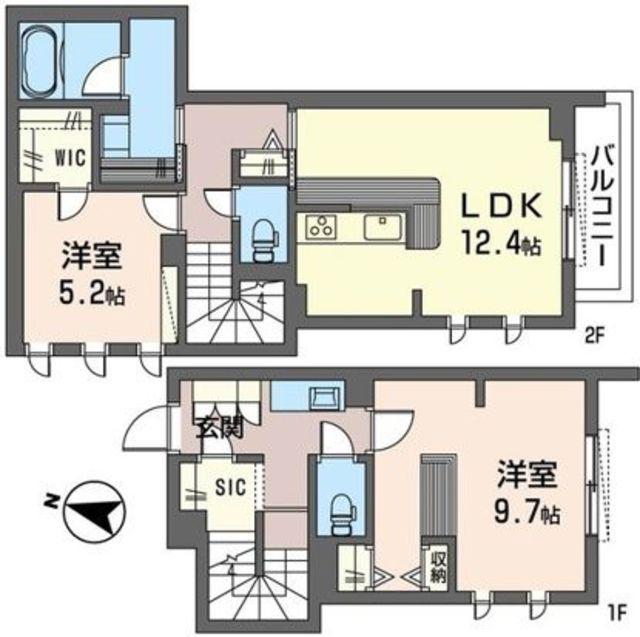 グリーンテラス(2LDK/2階)の間取り写真