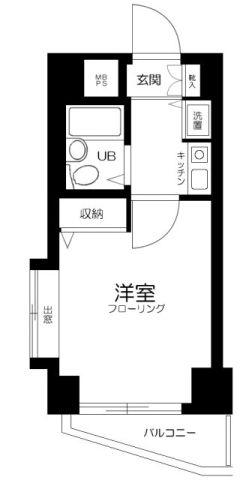 ベルエール代田(1K/4階)の間取り写真