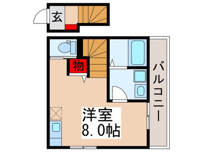 ベレガンス柏常盤台V(ワンルーム/2階)の間取り写真