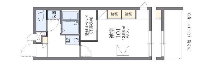 レオパレス島上(1K/3階)の間取り写真