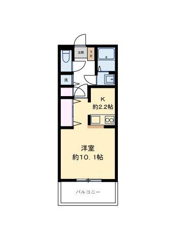 FAVORE緑井(1K/4階)の間取り写真
