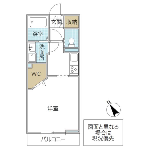 シャーメゾンYU(1K/1階)の間取り写真