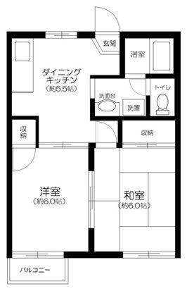 横浜市栄区笠間アパート(2DK/2階)の間取り写真