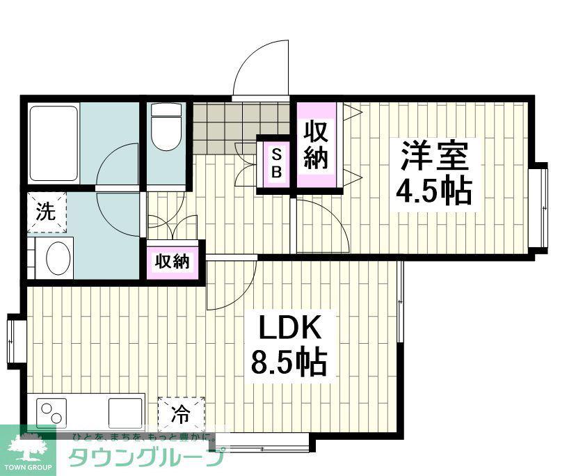FONTINE(1LDK/1階)の間取り写真