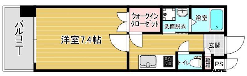 リファレンス天神(1K/4階)の間取り写真