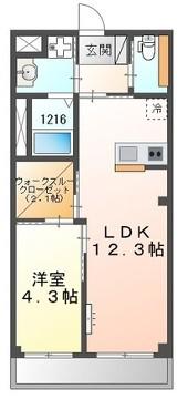 エトワール(1LDK/3階)の間取り写真
