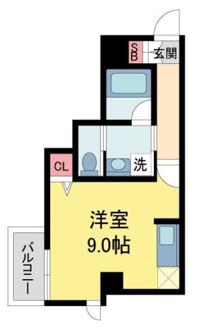 ソルセレジェイラ西宮(1K/3階)の間取り写真