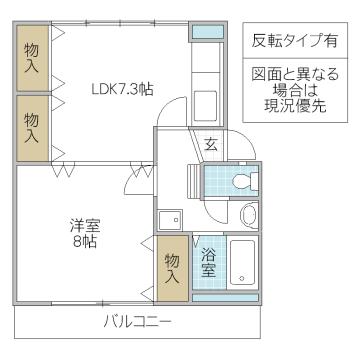メイプルヒル(1LDK/3階)の間取り写真