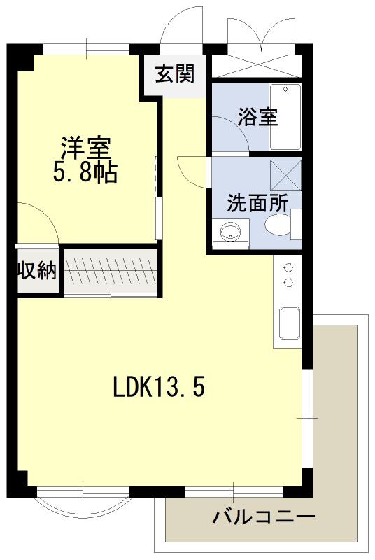 シルバーハイツ(1LDK/1階)の間取り写真