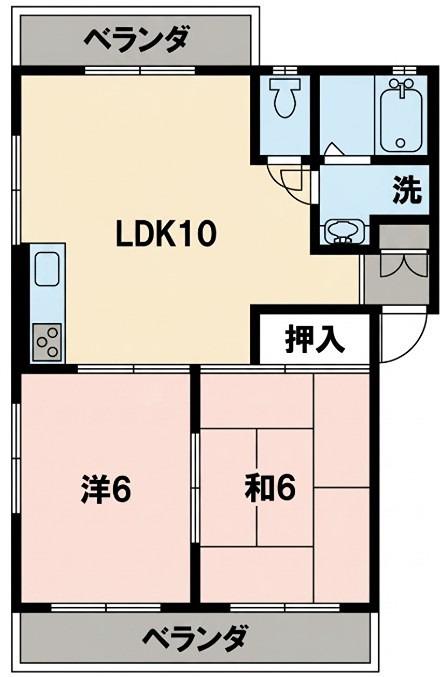 シティーハイム(2LDK/3階)の間取り写真