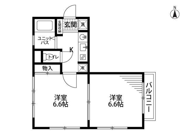 中野千利休(2K/1階)の間取り写真