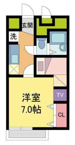 レオパレスSUNぽてと(1K/1階)の間取り写真