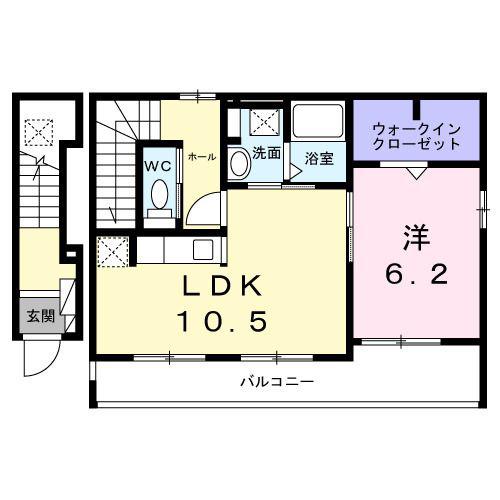 ラ ルミエール メゾンVIII(1LDK/2階)の間取り写真
