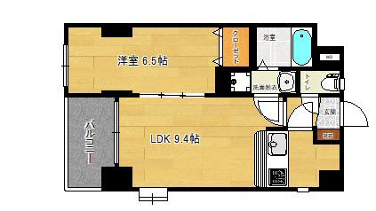 リファレンス九品寺(1LDK/3階)の間取り写真