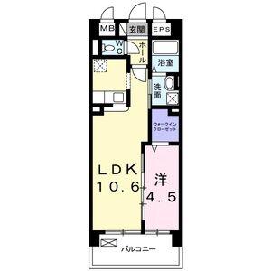 プリムローズ エレガント(1LDK/2階)の間取り写真