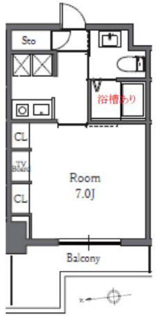 TOTSU RESIDENCE SHIBA(1K/3階)の間取り写真