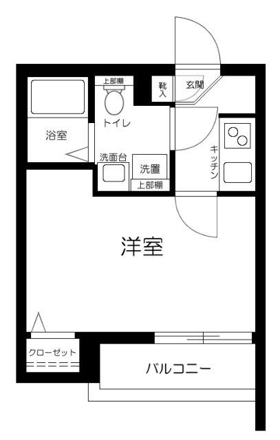 ノーザンロード西馬(1K/1階)の間取り写真