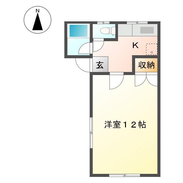 ハイツアシスト住吉(1K/2階)の間取り写真
