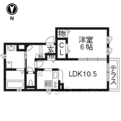 ブリランテ大谷(1LDK/1階)の間取り写真