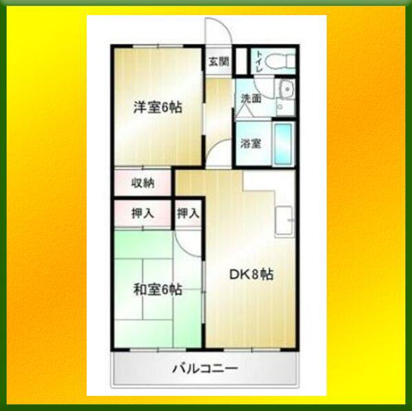 向台グリーンマンション(2DK/3階)の間取り写真