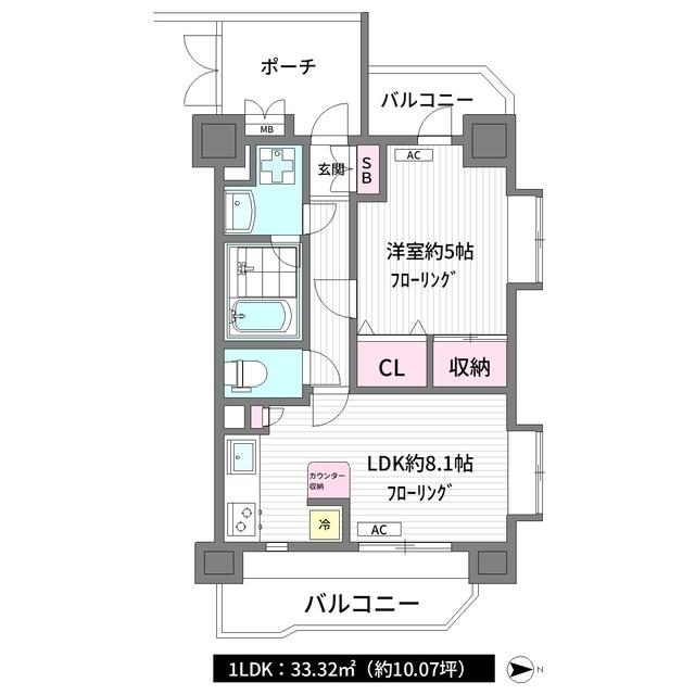 ビクトリアハイム早稲田(1LDK/7階)の間取り写真