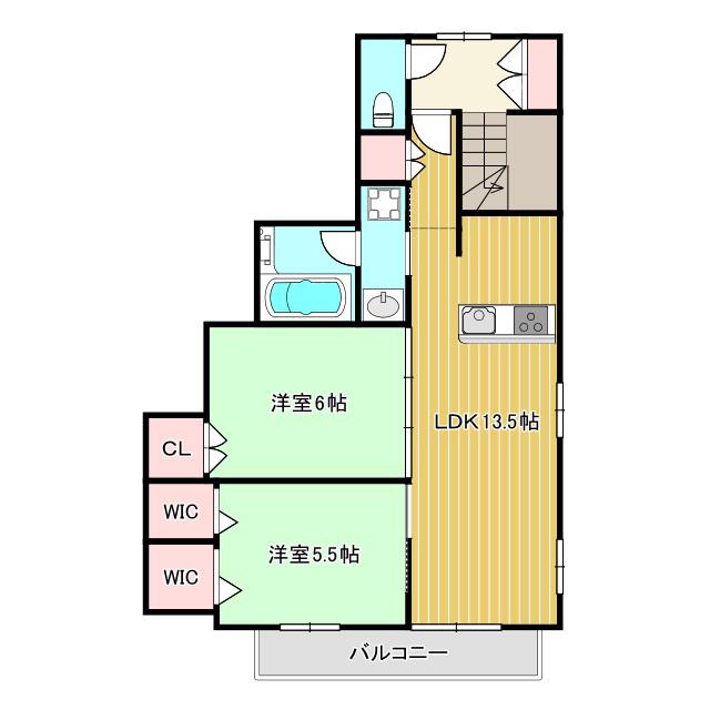 グレイス千代(2LDK/2階)の間取り写真