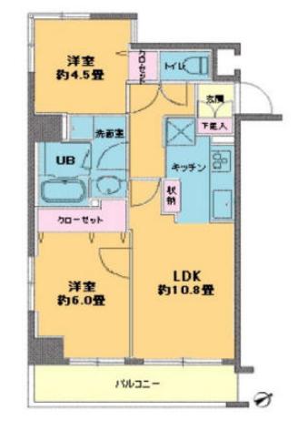カスタリア浅草橋(2LDK/5階)の間取り写真