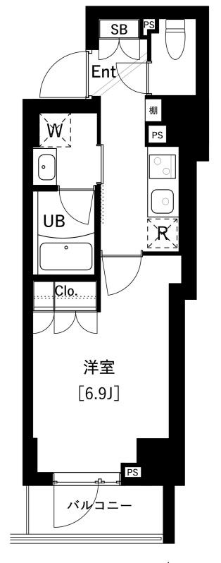 ARKMARK上池袋(1K/3階)の間取り写真