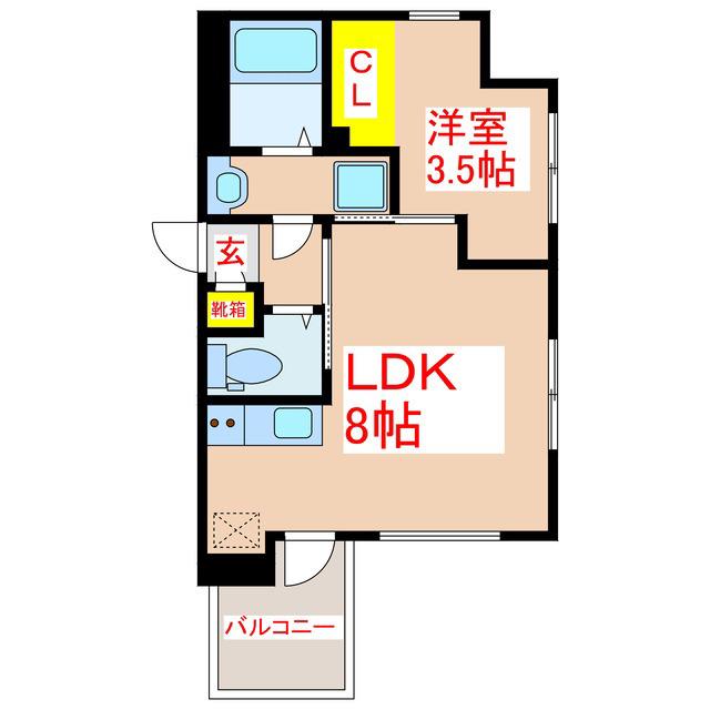 LANDMARK高麗(1LDK/8階)の間取り写真