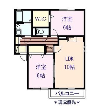 メゾン・トモトール A(2LDK/1階)の間取り写真