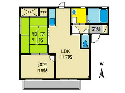 エトス20 C棟(2LDK/2階)の間取り写真