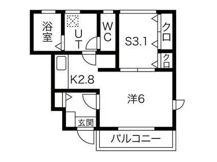 ひえいる館(1LDK/2階)の間取り写真