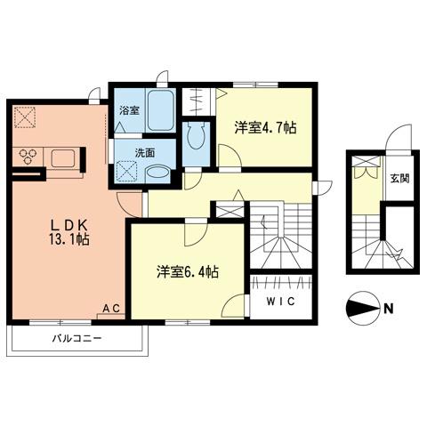 アロンド(2LDK/2階)の間取り写真