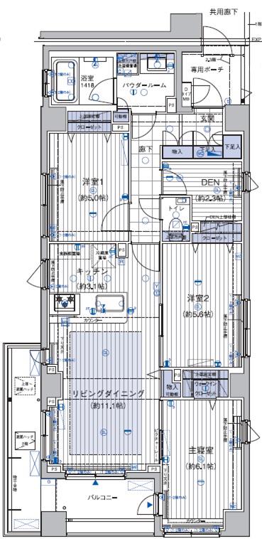 ランドステージ文京千石(3SLDK/3階)の間取り写真