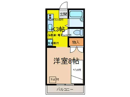 メゾンド・パル(1K/3階)の間取り写真