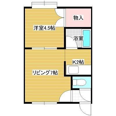 プランドール(1LDK/2階)の間取り写真
