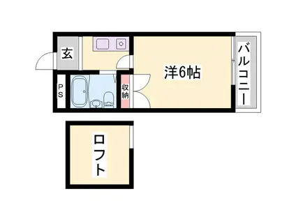 アパートメント高砂(1K/8階)の間取り写真
