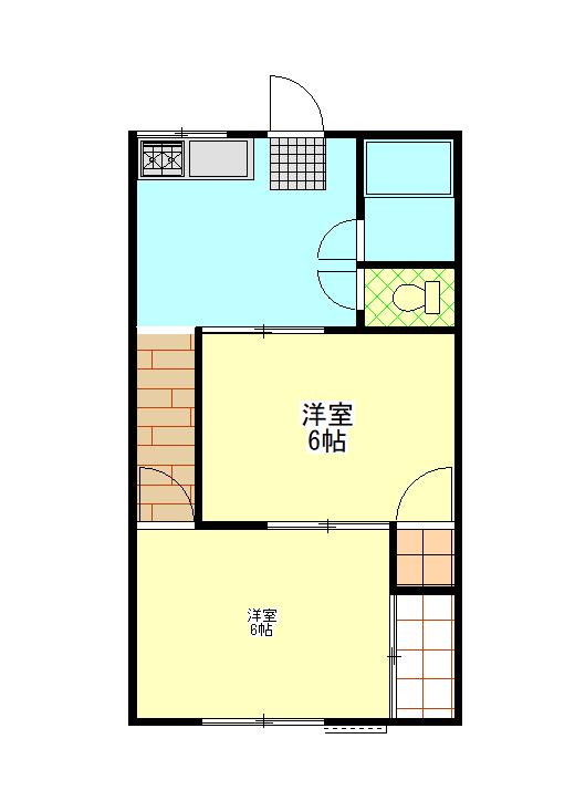 リバティー大志辺(2DK/1階)の間取り写真